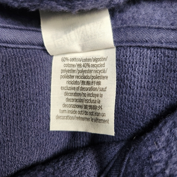 Victoria's Secret PINK Womens Fleece Cropped Polo Sweatshirt.Midnight Navy - Picture 8 of 12